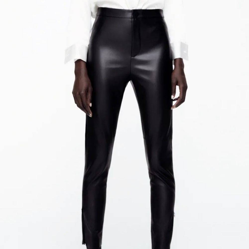 ZARA black faux legging/pant